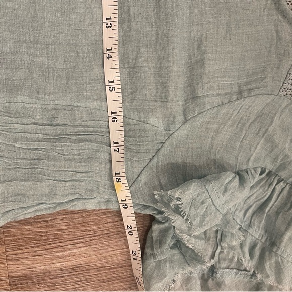 Umgee Mini Dress Women’s Medium Light Blue Gauzy Cotton Blend Lace Crochet Boho - Picture 7 of 10